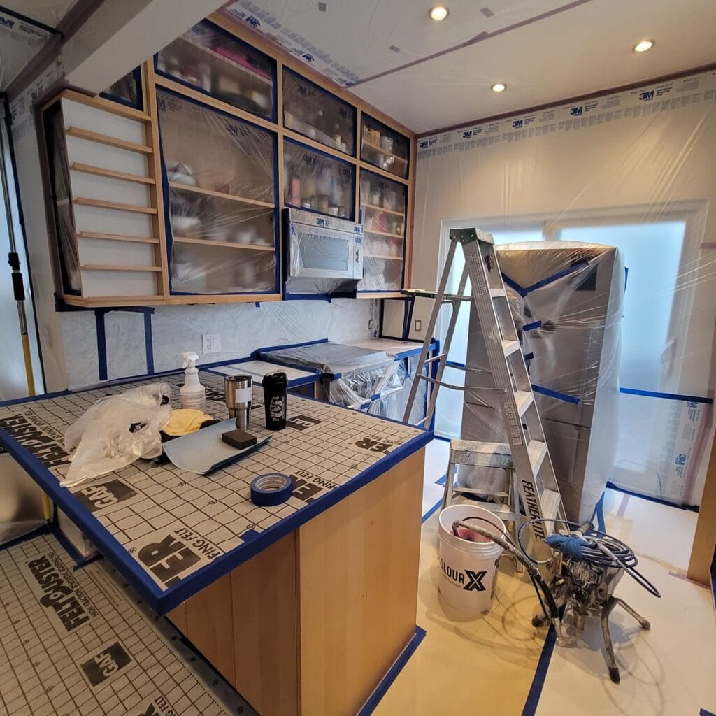 spray painted cabinets vaughan