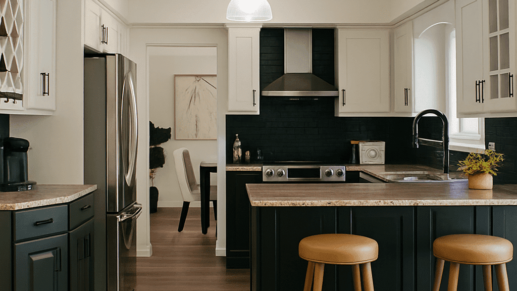Cabinet refinishing Toronto luxury kitchen spray finish